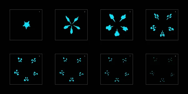 Efecto Agua Brillante Efecto Animación Explosión Agua Hoja Animación Sprite — Archivo Imágenes Vectoriales