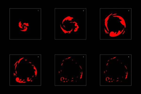 Efecto Fuego Brillante Efecto Animación Explosión Fuego Hoja Sprite Animación — Vector de stock