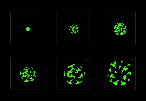 Glanzend Vloeibaar Effect Vloeibare Explosie Animatie Effect Animatie Sprite Blad — Stockvector