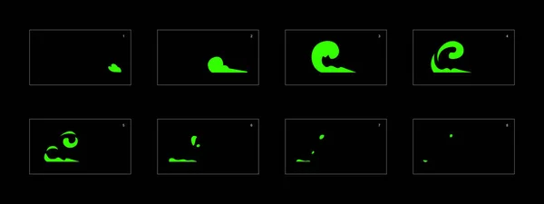 Rauchanimation Liquid Rauch Animation Sprite Sheet Klassische Animation Mit Flüssigem — Stockvektor