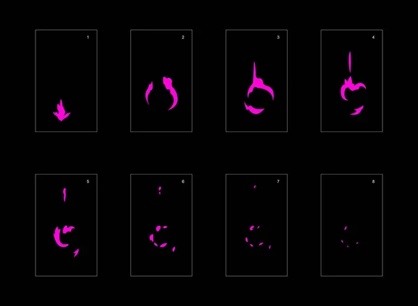 煙の効果 毒煙アニメーションスプライトシート ゲームや漫画やアニメのための古典的な毒煙効果アニメーション ベクタースタイル毒アニメーション効果1618 — ストックベクタ