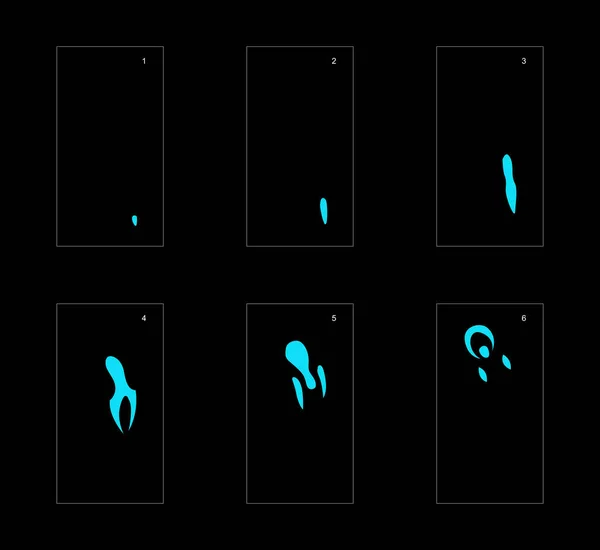 Efecto Humo Hoja Sprite Animación Humo Azul Animación Clásica Efectos — Archivo Imágenes Vectoriales