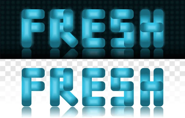 Camgöbeği ışıldayan taze Işareti. Yalıtılmış neon tabela. Vektör Illustration.