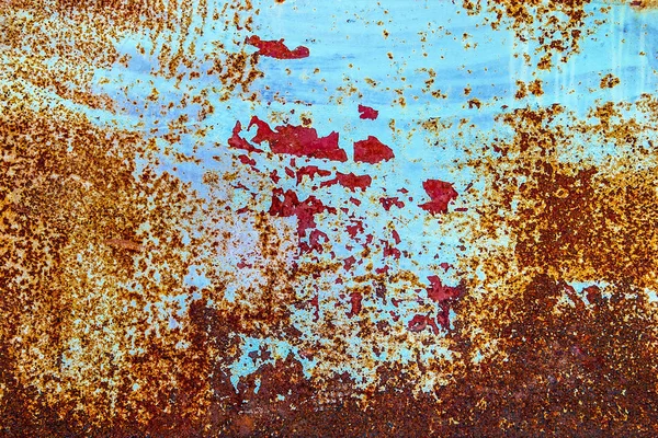 Closeup Rusted Metal Surface Peeling Paint — Stock Photo, Image