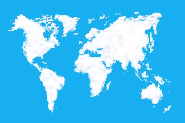 Хмари Формі Карти Світу — стокове фото