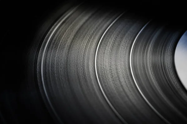 Oppervlak Van Een Oude Vinyl Record Macro Geschoten Ondiepe Scherptediepte — Stockfoto