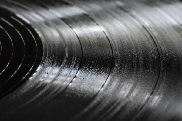 Struttura del disco in vinile nero — Foto Stock