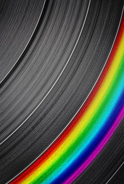 Vinyl record met kleurrijke streep — Stockfoto