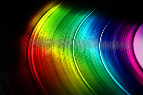 Farbenfrohe Schallplatte Makroaufnahme — Stockfoto