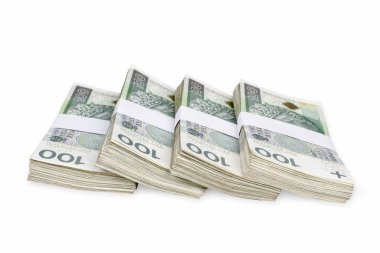 Lehçe demetleri banknotlar izole