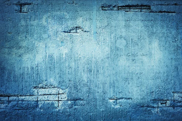 带钢筋的蓝色墙 — 图库照片