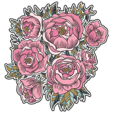 Suluboya tarzında vektör çizim çiçek. 