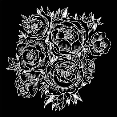 Suluboya tarzında vektör çizim çiçek. 