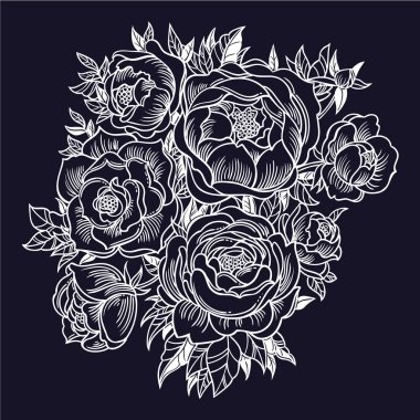 Suluboya tarzında vektör çizim çiçek. 