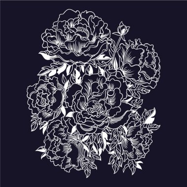 Suluboya tarzında vektör çizim çiçek. 