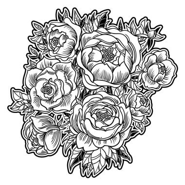 Suluboya tarzında vektör çizim çiçek. 