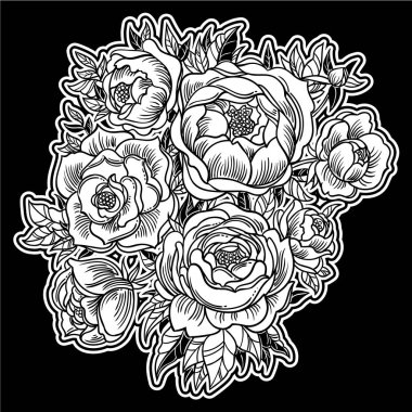 Suluboya tarzında vektör çizim çiçek. 