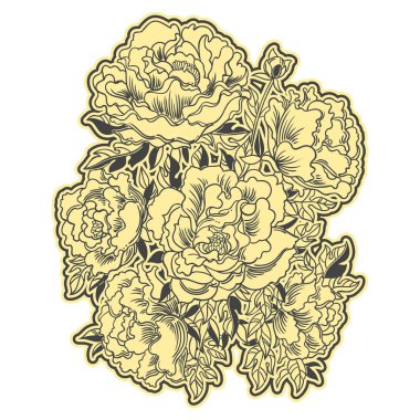 Suluboya tarzında vektör çizim çiçek. 