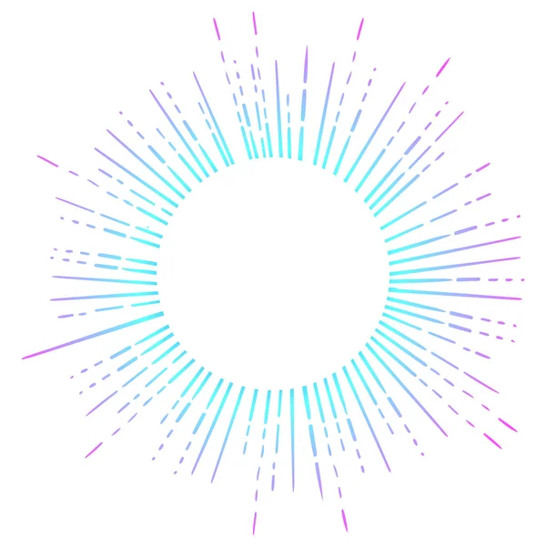 Esquema Dibujo Las Explosiones Sol Retro Forma Rayos Solares Radiantes — Archivo Imágenes Vectoriales