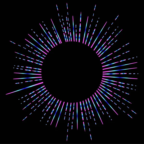 Overzicht Tekening Van Retro Zon Barst Vintage Stralende Zonnestralen Vorm — Stockvector