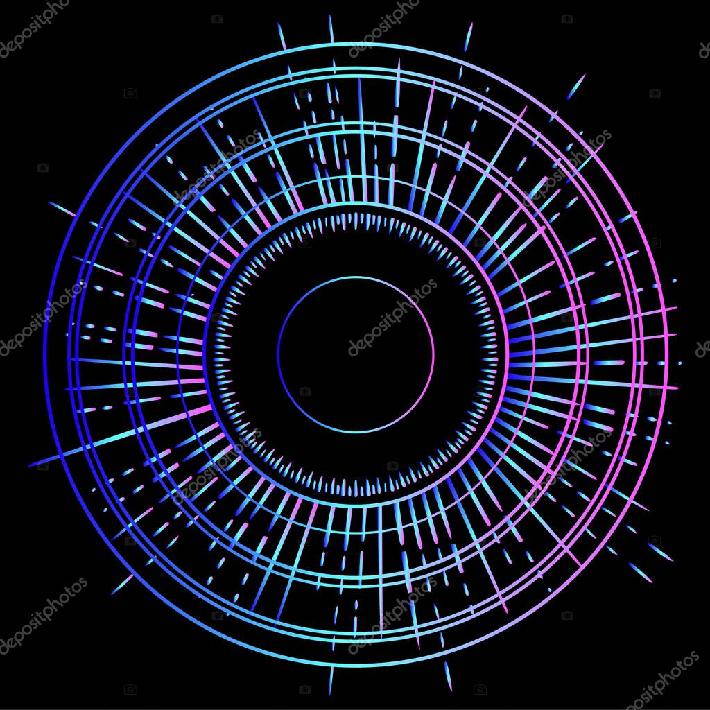 Outline drawing of retro sun bursts. Vintage radiant sun rays shape, vector illustration