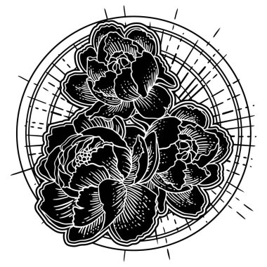 Beyaz arka plan üzerinde izole elle çizilmiş çiçekler