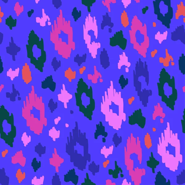 Kleurrijke Dierlijke Naadloze Patroon Van Leopard Textuur — Stockvector