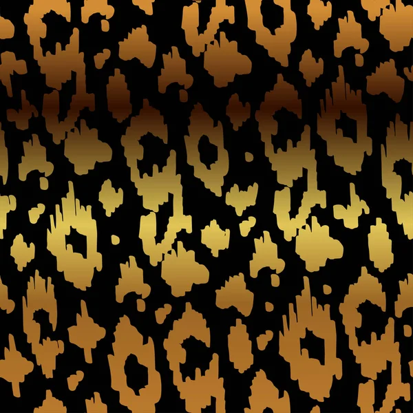 Black Golden Animal Seamless Pattern Leopard Texture — Stock Vector