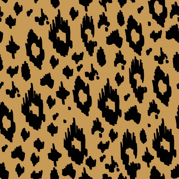 Bezszwowe Czarny Złoty Zwierząt Wzór Tekstury Leopard — Wektor stockowy