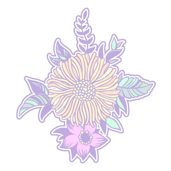 Pestrobarevné Květiny Pro Pohlednice Balicí Papír Pozvánky Atd — Stockový vektor