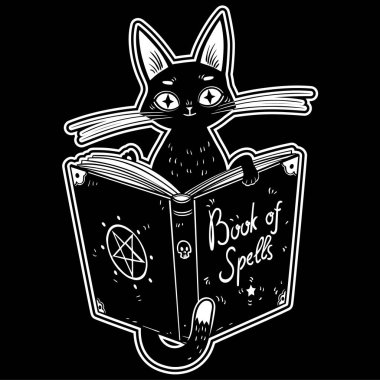 Siyah Cadılar kedi kara büyü kitap okuma. Cadılar çekiç. Çekiç Maleficarum. Büyüler kitabı. 