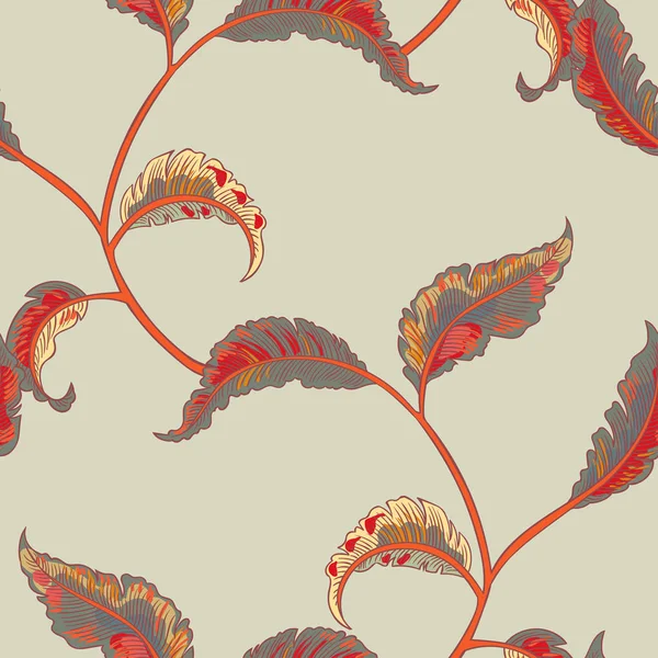 Dark Enchanted Vintage Flowers Birds Seamless Pattern Vector Bosque Mágico — Archivo Imágenes Vectoriales