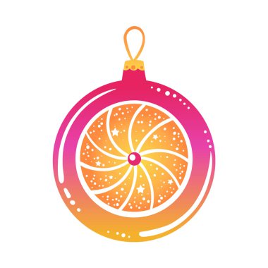 Beyaz arka plan üzerinde izole Noel ağacı oyuncak. Vektör çizim. Kış tatili ve kutlamalar genel kavram. Topları, yıldız, şeker. 