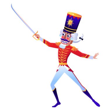 Noel çizgi film illüstrasyon Fındıkkıran'ın hikaye ile. Kış Masalı ve Bale sevimli çizgi film karakteri. Vektör çizim.