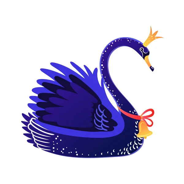 Hermoso Cisne Dibujos Animados Navidad Ilustración Historia Cascanueces Lindo Pájaro — Vector de stock