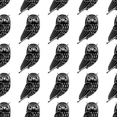 Noel karanlık baykuşlar ile seamless modeli. Vektör çizim. Retro vintage renk şık grafik tasarım. Kış Masalı Fındıkkıran ve fare kral hakkında.