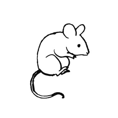 Şirin el İskandinav tarzı çizilmiş hayvan. Basit çizgi roman. Vektör çizim.