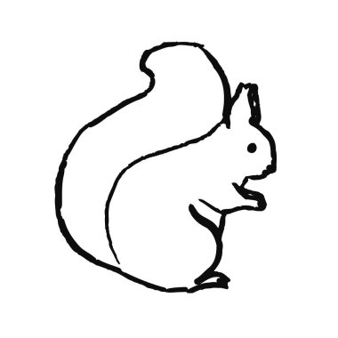 Şirin el İskandinav tarzı çizilmiş hayvan. Basit çizgi roman. Vektör çizim.