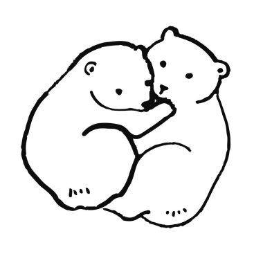 Şirin el İskandinav tarzı çizilmiş hayvan. Basit çizgi roman. Vektör çizim.