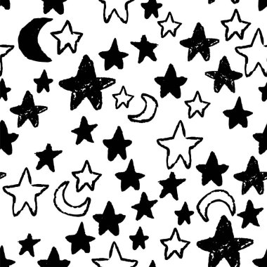 Noel el çekilmiş seamless modeli. Kış ve tatil elemanları ile arka plan.