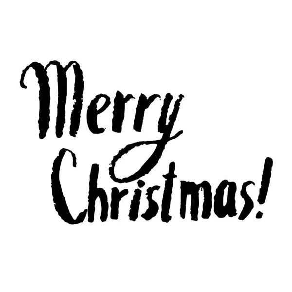 圣诞手绘节日贺卡与字母 圣诞快乐 — 图库矢量图片
