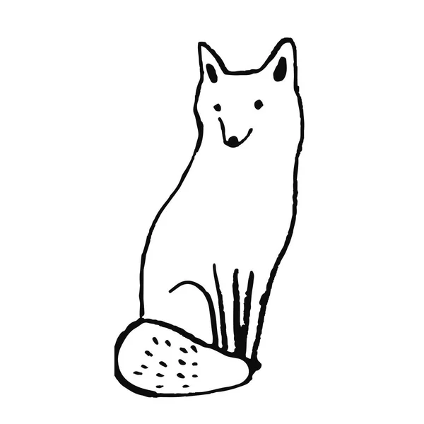 Mignon Animal Dessiné Main Dans Style Scandinave Simple Line Art — Image vectorielle