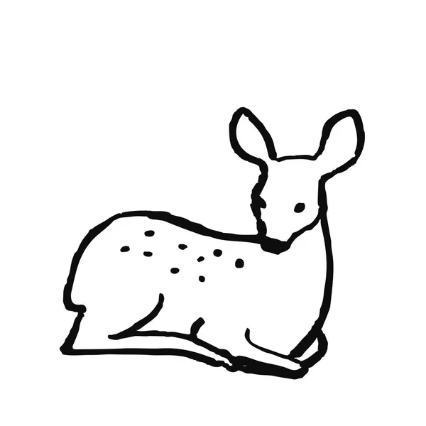 Mignon Animal Dessiné Main Dans Style Scandinave Simple Line Art — Image vectorielle