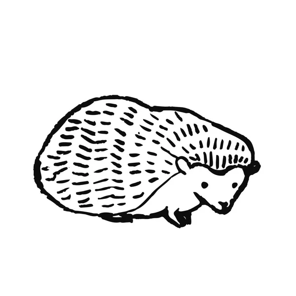 北欧風のかわいい手描き動物 シンプルな線画 ベクトル図 — ストックベクタ