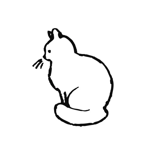 Lindo Animal Dibujado Mano Estilo Escandinavo Arte Línea Simple Ilustración — Archivo Imágenes Vectoriales