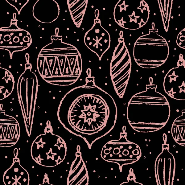 Рождественский Ручной Рисунок Бесшовный Абстрактный Фон Элементами Зимы Праздника — стоковый вектор