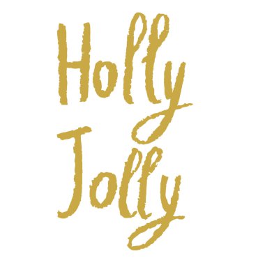 Noel el yazı çizilmiş tebrik kartı. Holly Jolly!