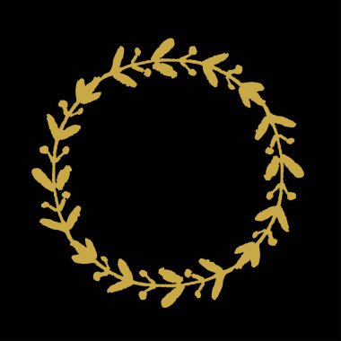 Tatil kartı çelenk ile Noel el çekilmiş. 