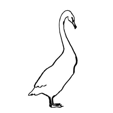 Şirin el İskandinav tarzı çizilmiş hayvan. Basit çizgi roman. Vektör çizim.