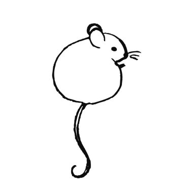 Şirin el İskandinav tarzı çizilmiş hayvan. Basit çizgi roman. Vektör çizim.